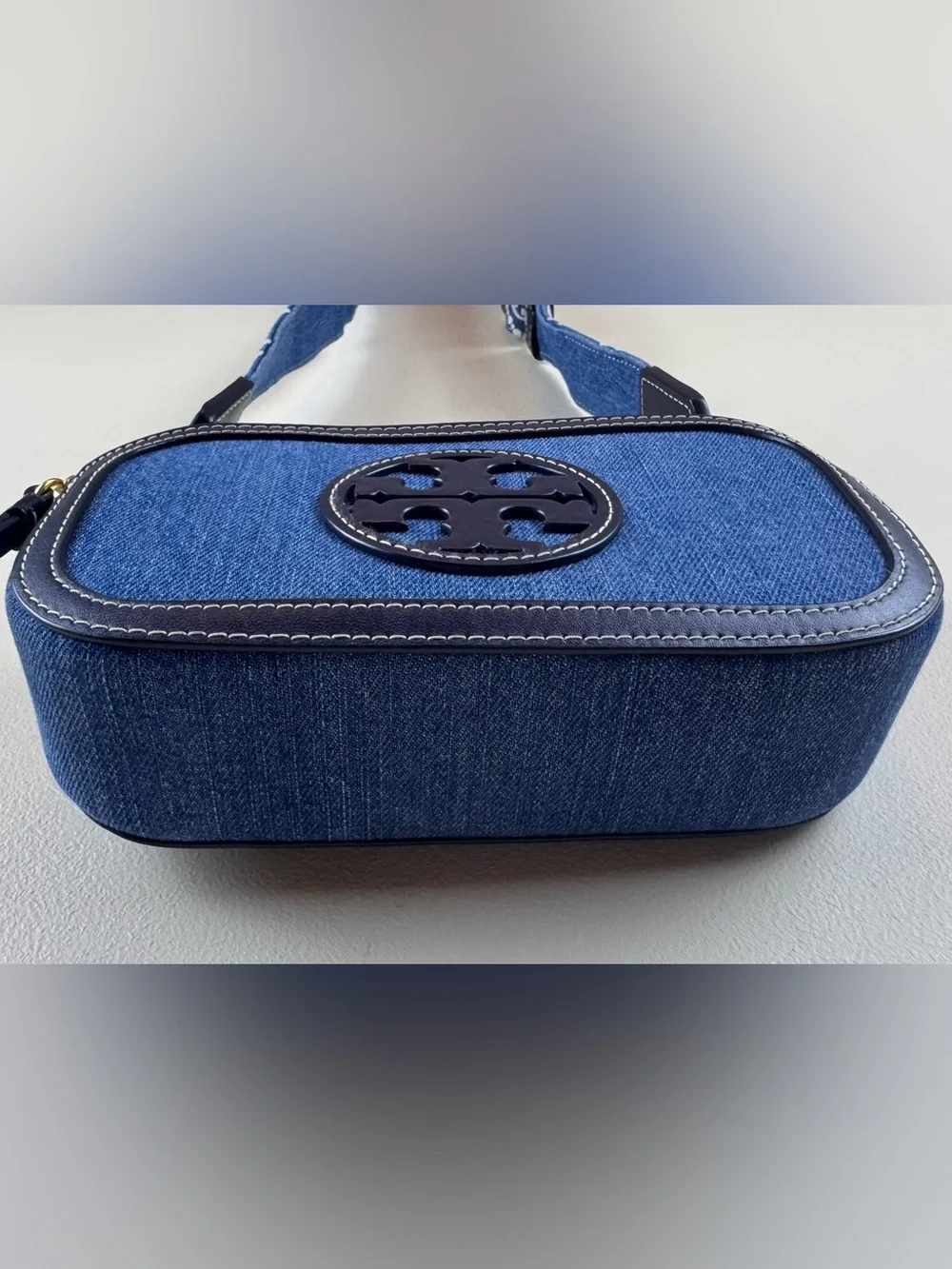 Tory Burch Miller Denim Mini Crossbody Bag with Dust Bag
